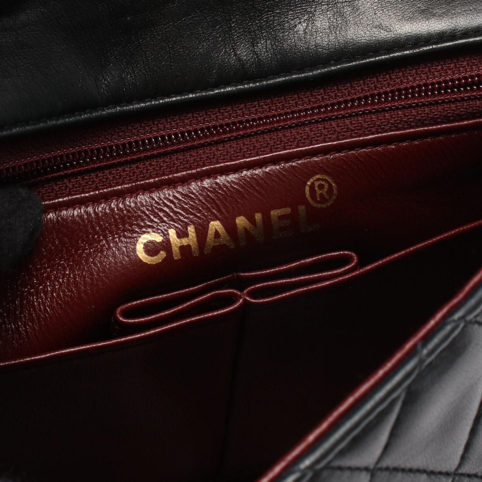 Chanel Shoulder Bag Mini Quilted 20 Black Lambskin Chain — view 4