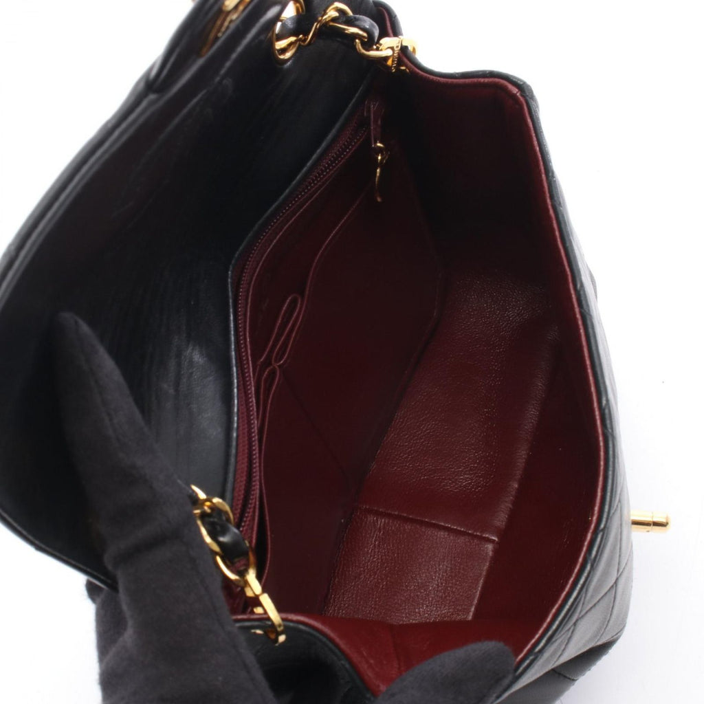 Chanel Shoulder Bag Mini Quilted 20 Black Lambskin Chain — view 3