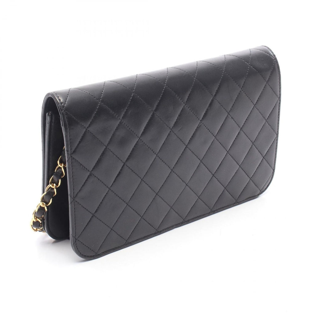 Chanel Shoulder Bag Quilted Full Flap Black Lambskin Chain — view 2