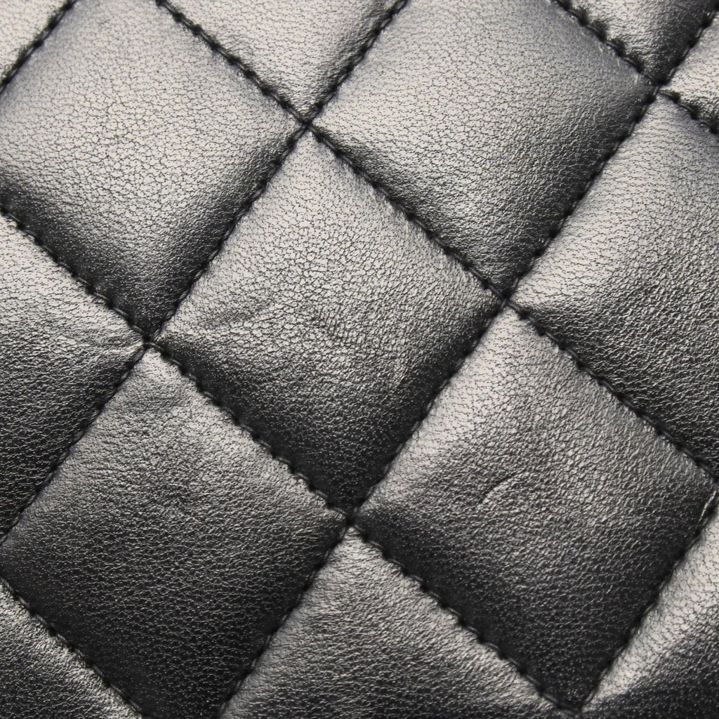 Chanel Shoulder Bag Quilted Full Flap Black Lambskin Chain — view 8