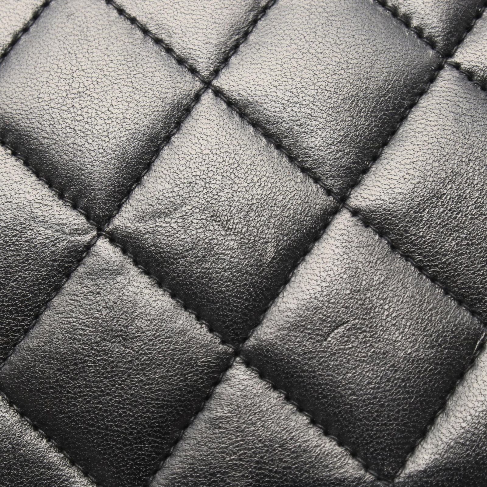 Chanel Shoulder Bag Quilted Full Flap Black Lambskin Chain — view 8