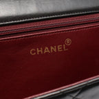 Chanel Shoulder Bag Quilted Push Lock Black Lambskin Chain — view 4