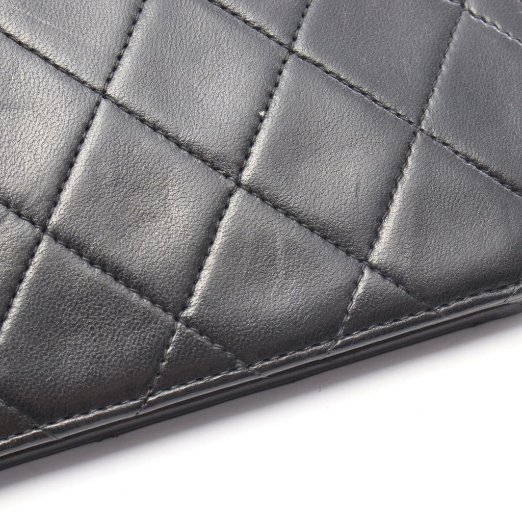 Chanel Shoulder Bag Quilted Push Lock Black Lambskin Chain — view 8