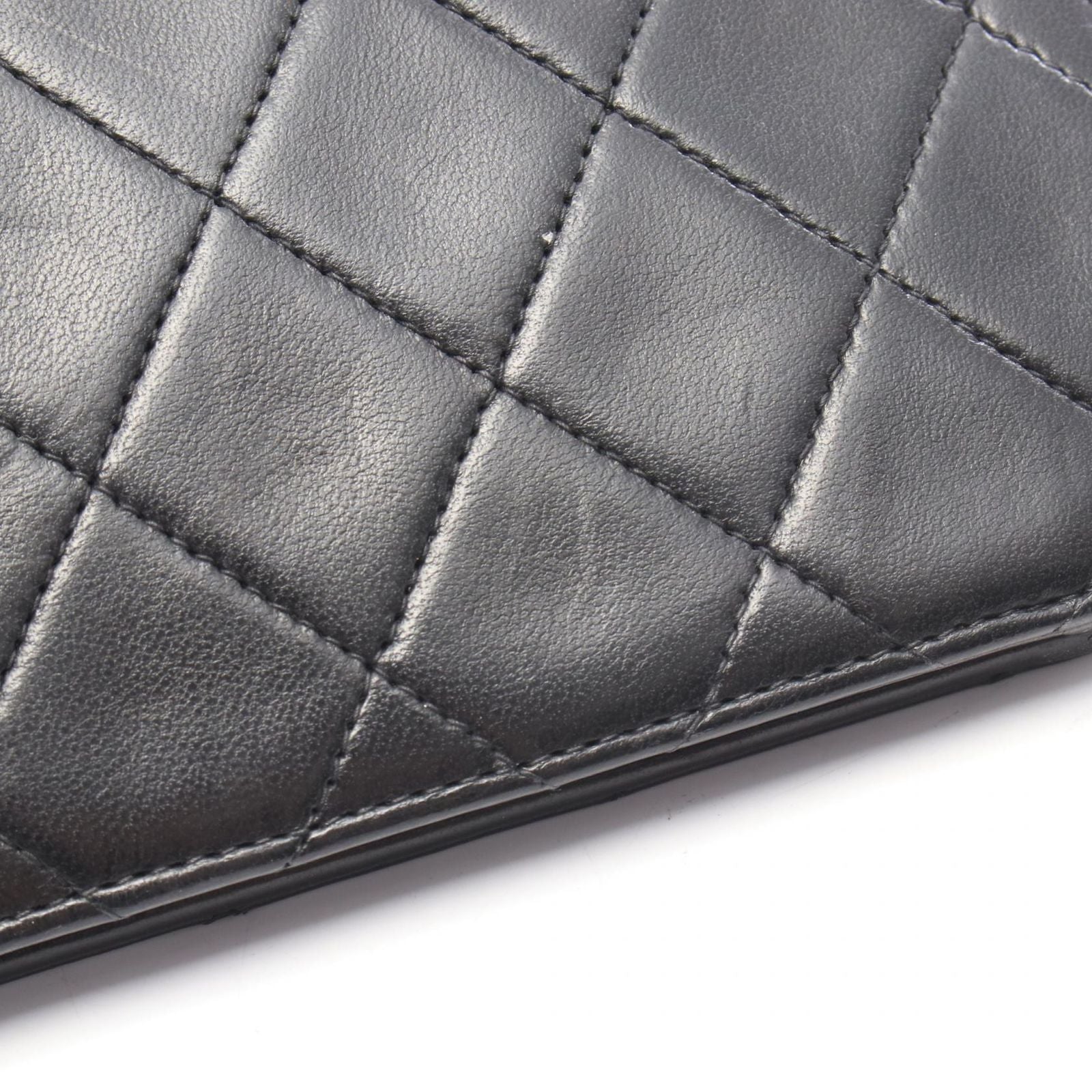 Chanel Shoulder Bag Quilted Push Lock Black Lambskin Chain — view 8