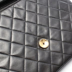 Chanel Shoulder Bag Quilted Push Lock Black Lambskin Chain — view 7