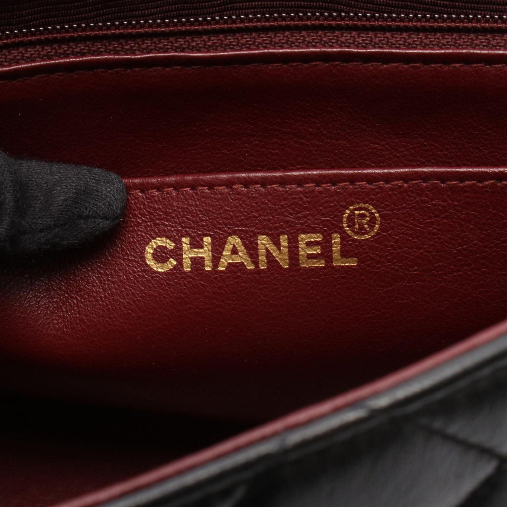 Chanel Shoulder Bag Quilted Diana Flap Black Lambskin Chain — view 4