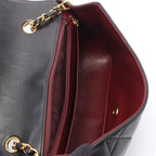 Chanel Shoulder Bag Quilted Diana Flap Black Lambskin Chain — view 3