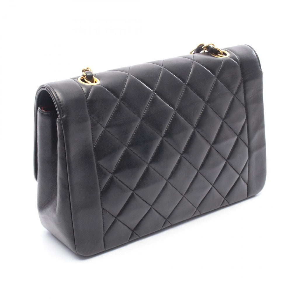 Chanel Shoulder Bag Quilted Diana Flap Black Lambskin Chain — view 2