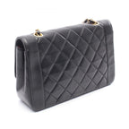 Chanel Shoulder Bag Quilted Diana Flap Black Lambskin Chain — view 2