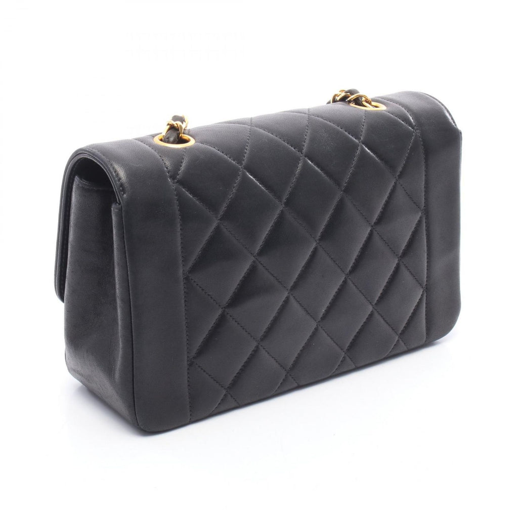 Chanel Shoulder Bag Quilted Diana Flap Black Lambskin Chain — view 2