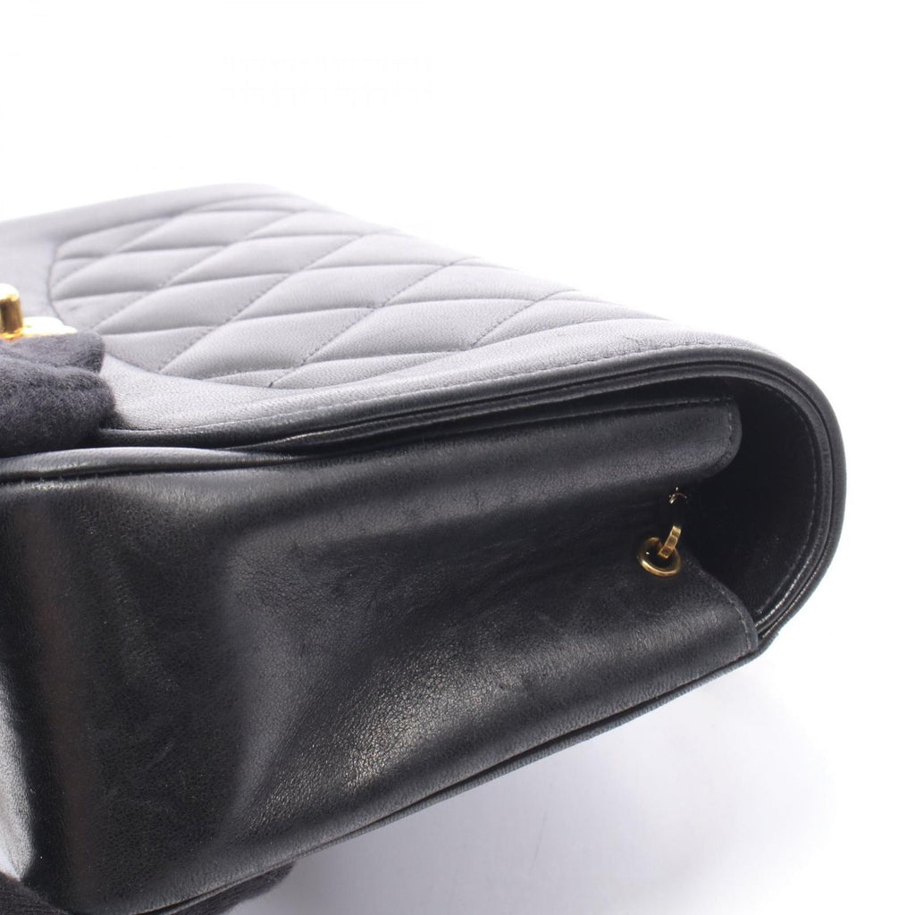 Chanel Shoulder Bag Quilted Diana Flap Black Lambskin Chain — view 9