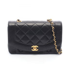 Chanel Shoulder Bag Quilted Diana Flap Black Lambskin Chain