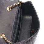 Chanel Shoulder Bag Quilted Diana Flap Black Lambskin Chain — view 3