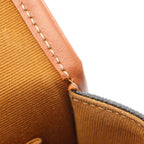Celine Shoulder Bag Folco Triomphe Dark Brown Canvas Leather — view 5
