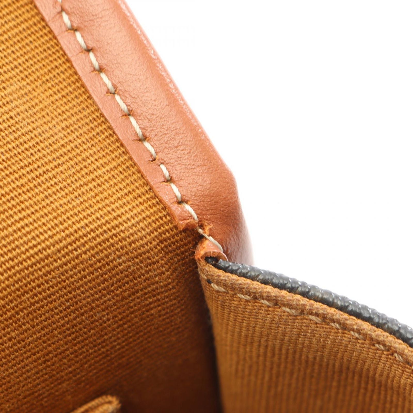Celine Shoulder Bag Folco Triomphe Dark Brown Canvas Leather — view 5