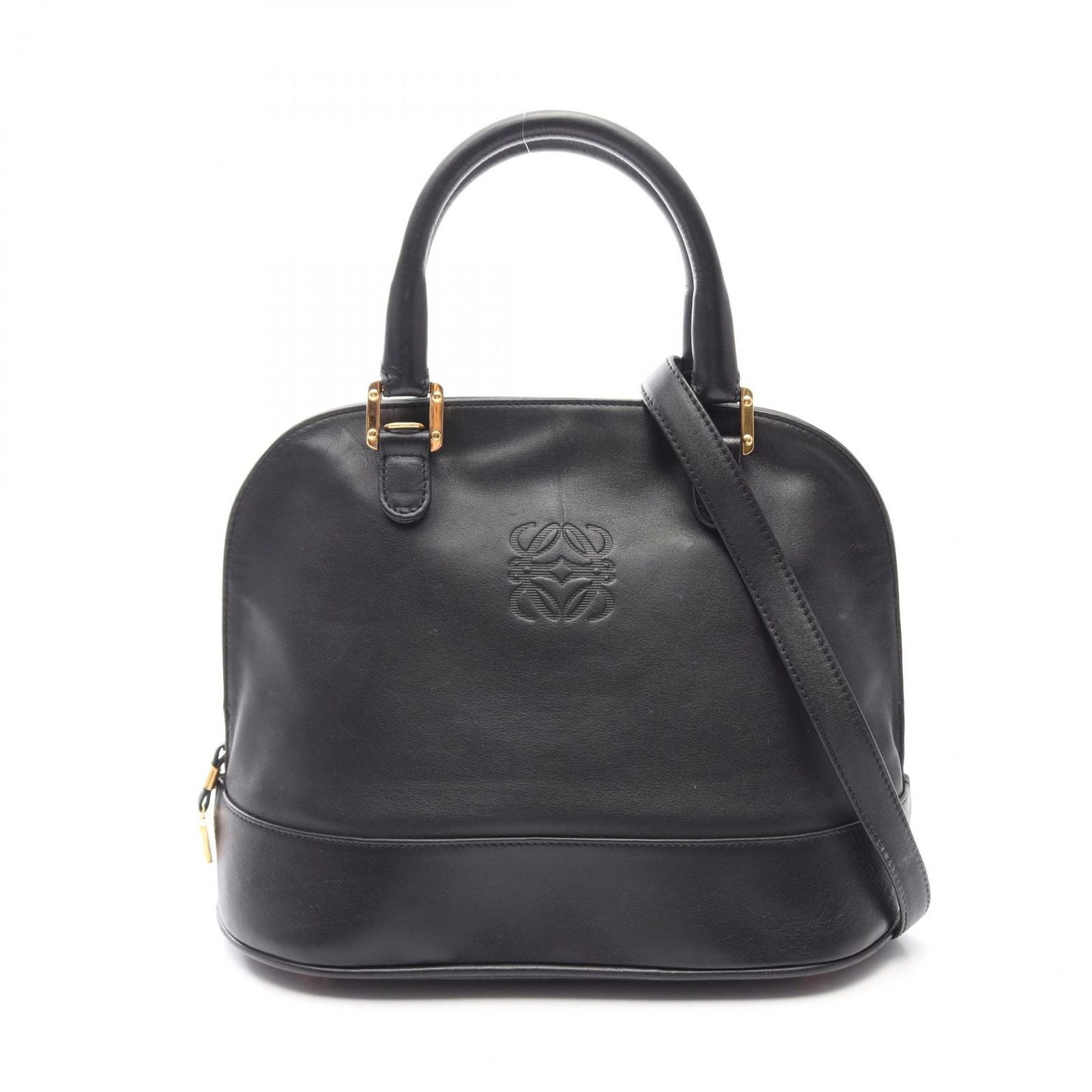 Loewe Handbag Anagram 2-Way Black Leather Hand
