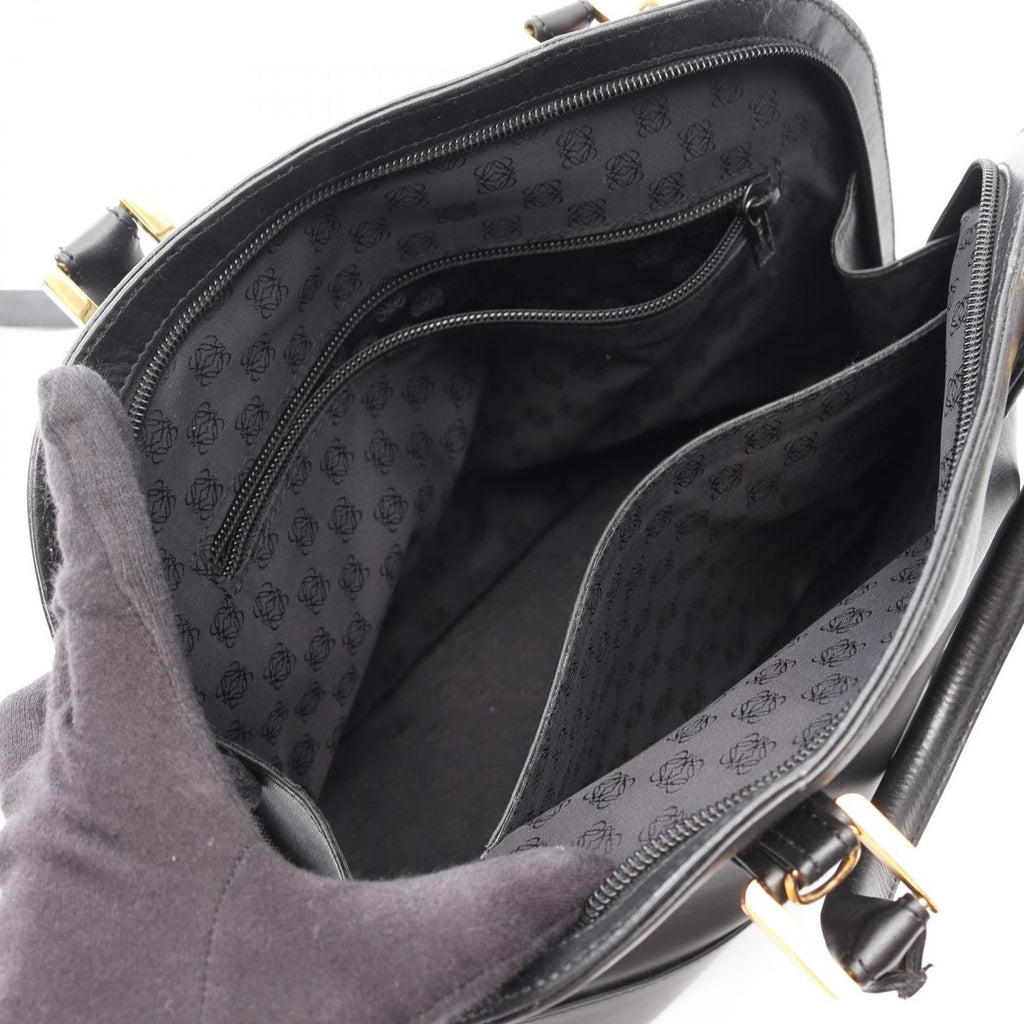 Loewe Handbag Anagram 2-Way Black Leather Hand — view 3