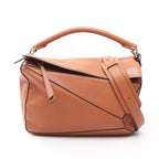 Loewe Handbag Puzzle Bag 2-Way Brown Leather