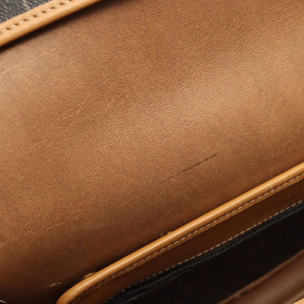 Dior Shoulder Bag Honeycomb Bag Dark Brown Canvas Leather — view 6