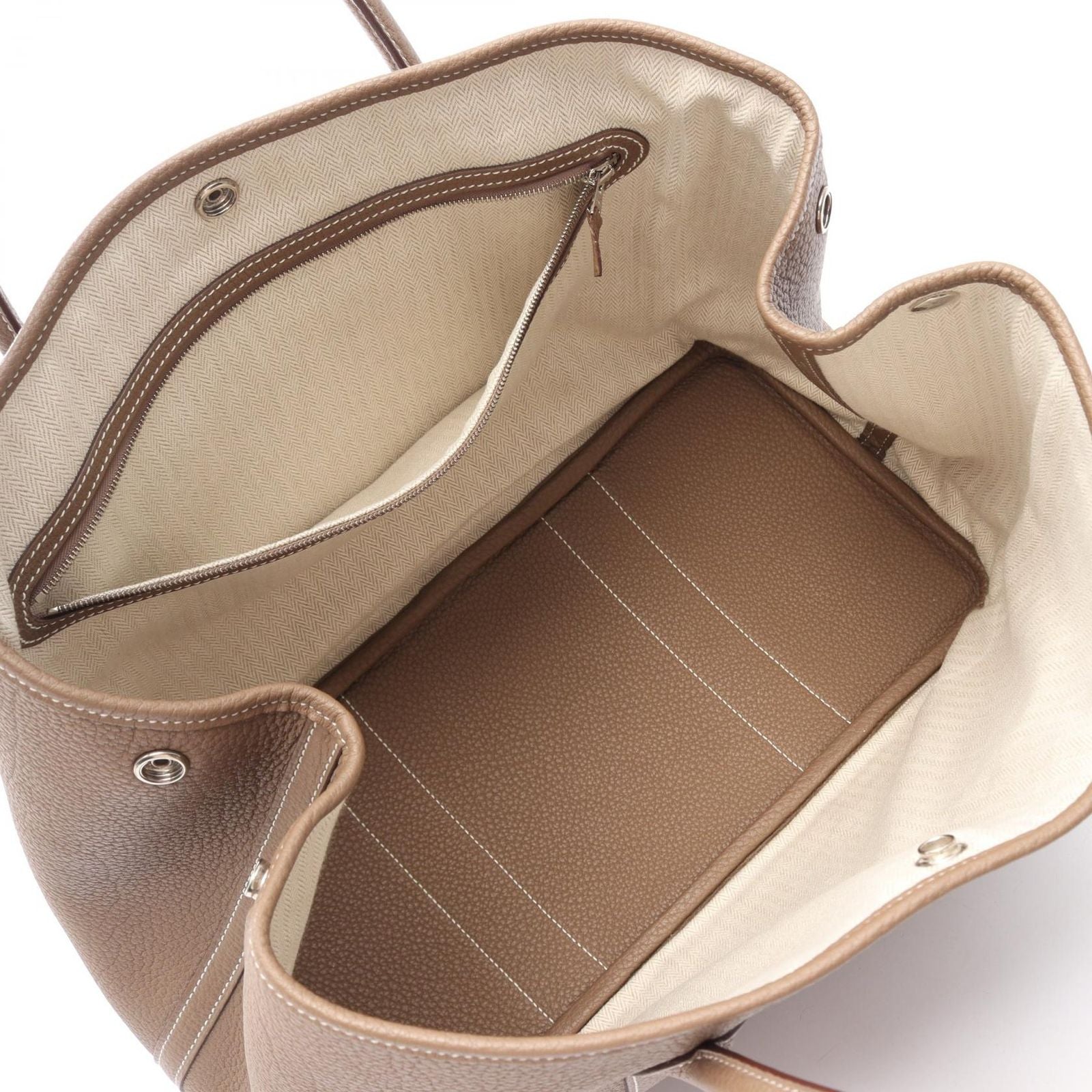 Hermes Tote Garden Party PM Etoupe Leather — view 3