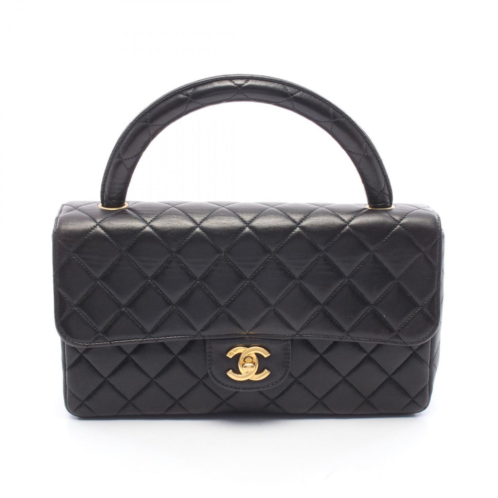 Chanel Handbag Quilted Parent Child Bag Black Lambskin