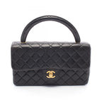 Chanel Handbag Quilted Parent Child Bag Black Lambskin