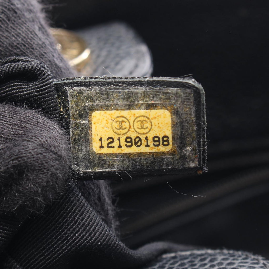 Chanel Tote Quilted Petite Shopping PST Black Caviar Leather Chain — view 5