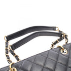 Chanel Tote Quilted Petite Shopping PST Black Caviar Leather Chain — view 8