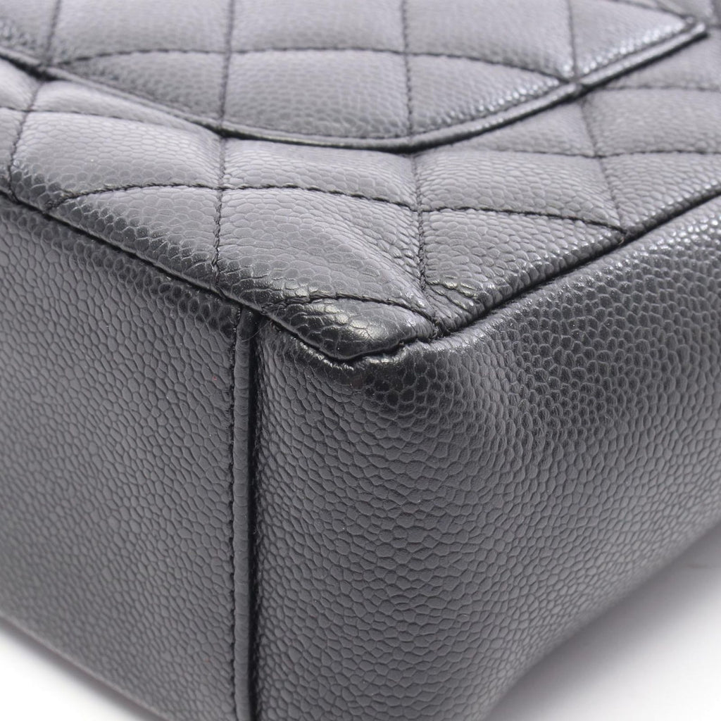 Chanel Tote Quilted Petite Shopping PST Black Caviar Leather Chain — view 7