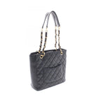 Chanel Tote Quilted Petite Shopping PST Black Caviar Leather Chain — view 2