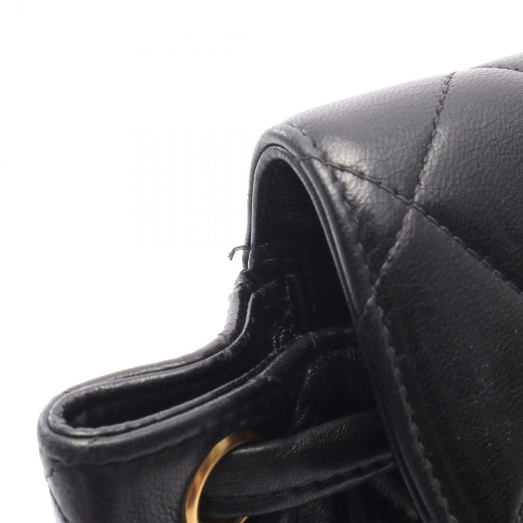 Chanel Backpack Quilted Turnlock Chain Black Lambskin Double — view 8