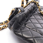 Chanel Backpack Quilted Turnlock Chain Black Lambskin Double — view 7