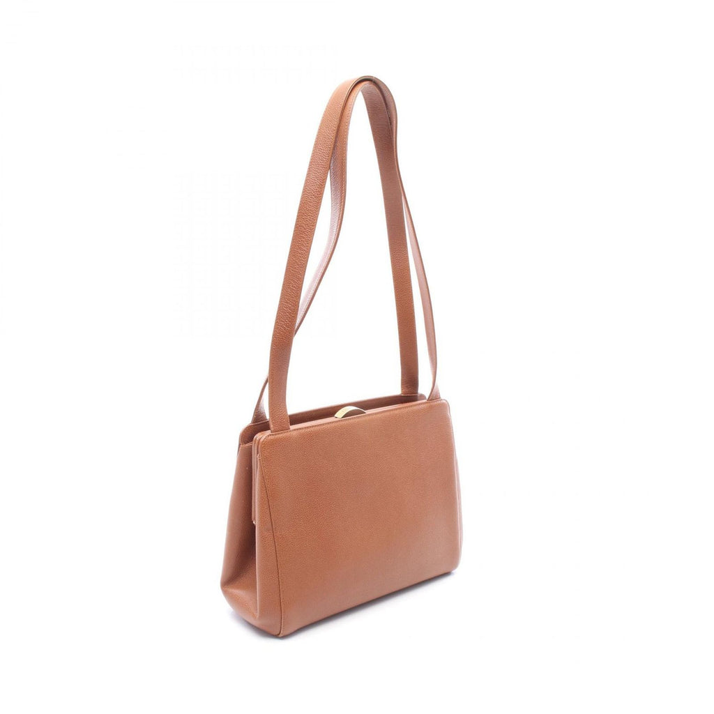 Chanel Shoulder Bag CC Logo Kiss Lock Brown Caviar Leather CC — view 2
