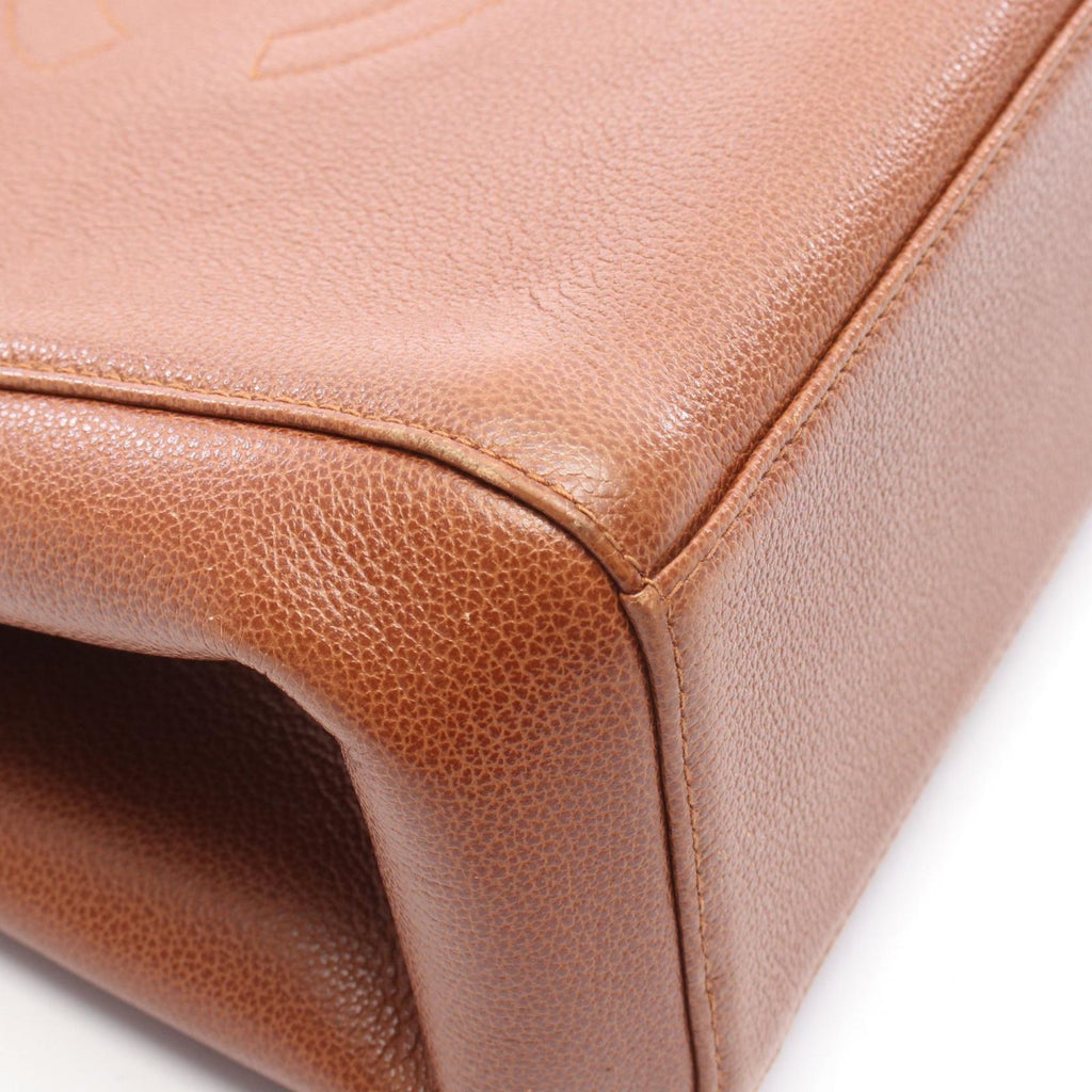 Chanel Shoulder Bag CC Logo Kiss Lock Brown Caviar Leather CC — view 9