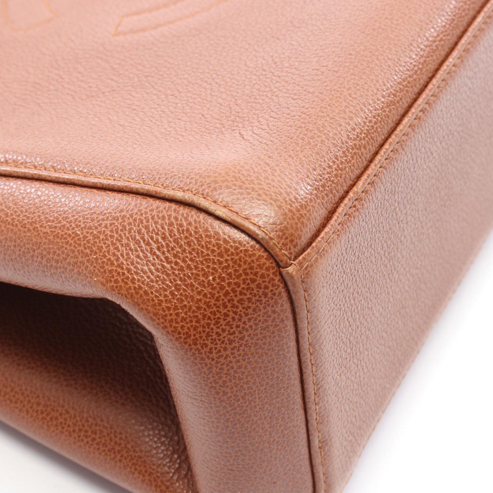 Chanel Shoulder Bag CC Logo Kiss Lock Brown Caviar Leather CC — view 9