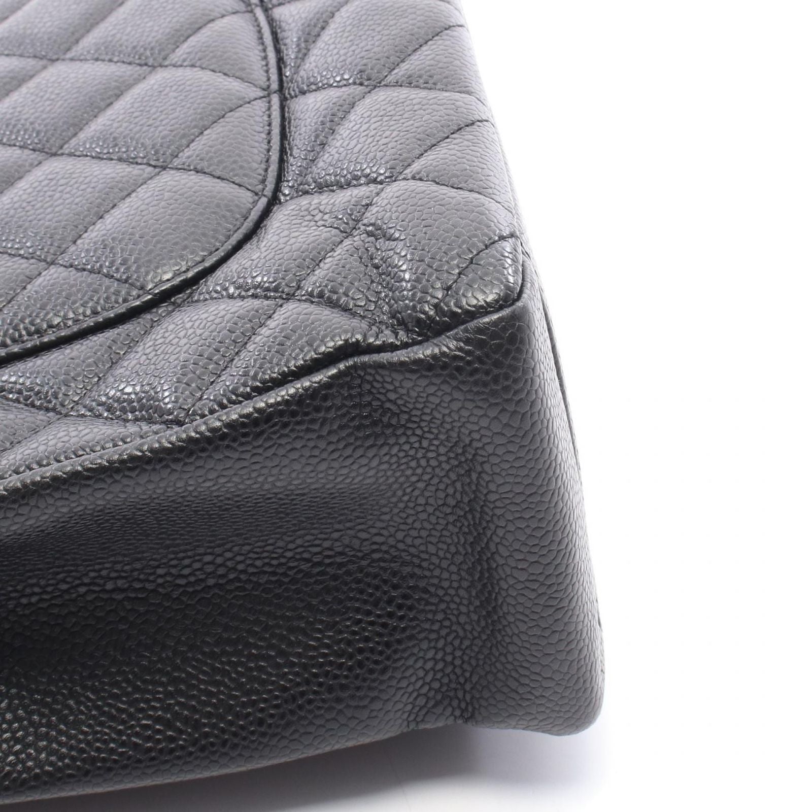 Chanel Tote Quilted Petite Shopping PST Black Caviar Leather Chain — view 7