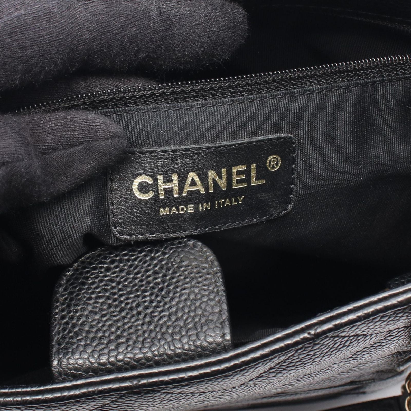Chanel Tote Quilted Petite Shopping PST Black Caviar Leather Chain — view 4