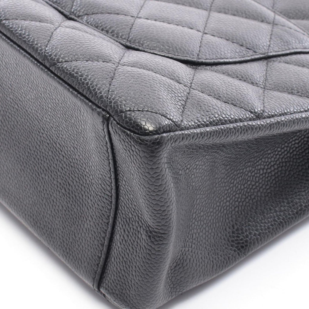 Chanel Tote Quilted Petite Shopping PST Black Caviar Leather Chain — view 8
