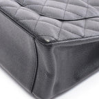Chanel Tote Quilted Petite Shopping PST Black Caviar Leather Chain — view 8