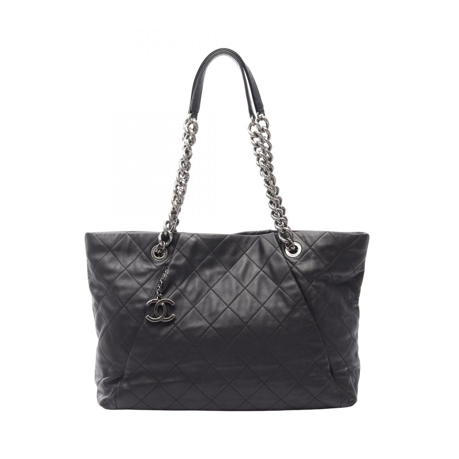 Chanel Tote Quilted Black Lambskin Chain