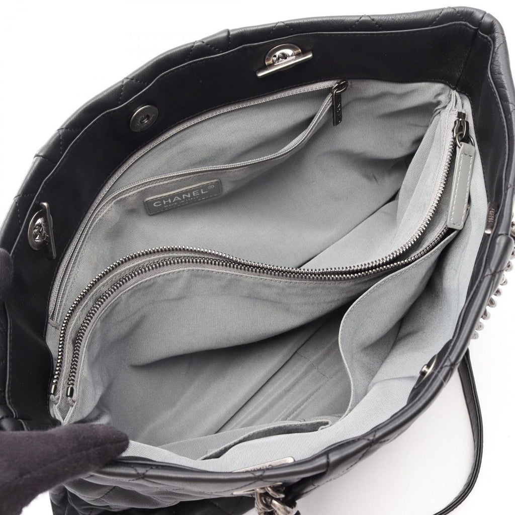 Chanel Tote Quilted Black Lambskin Chain — view 3