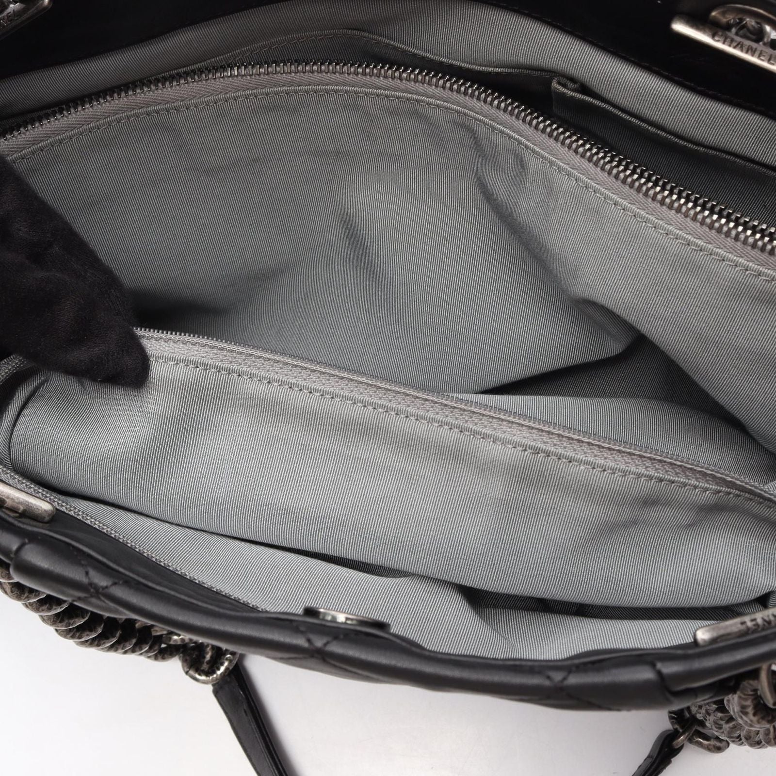 Chanel Tote Quilted Black Lambskin Chain — view 6