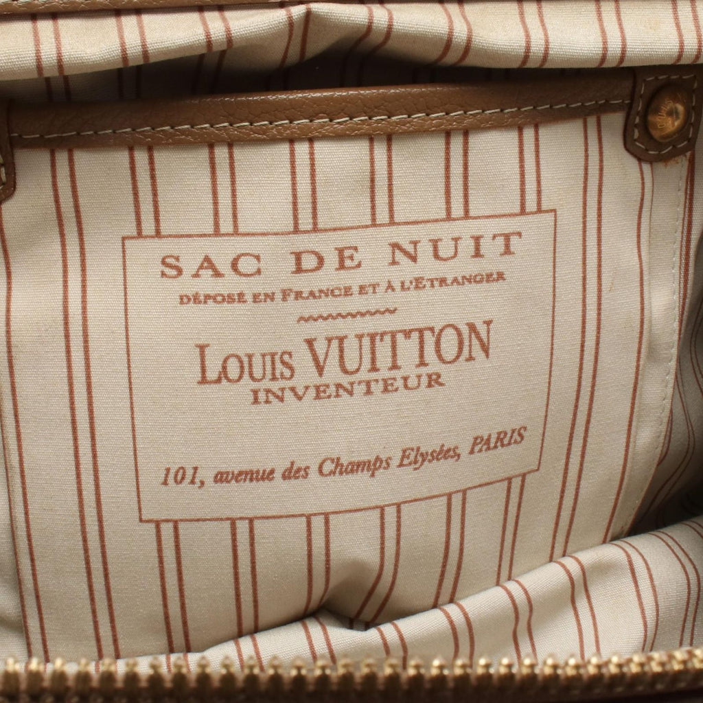 Louis Vuitton Handbag Trianon Sac de Nuit MM Beige Canvas Leather — view 4