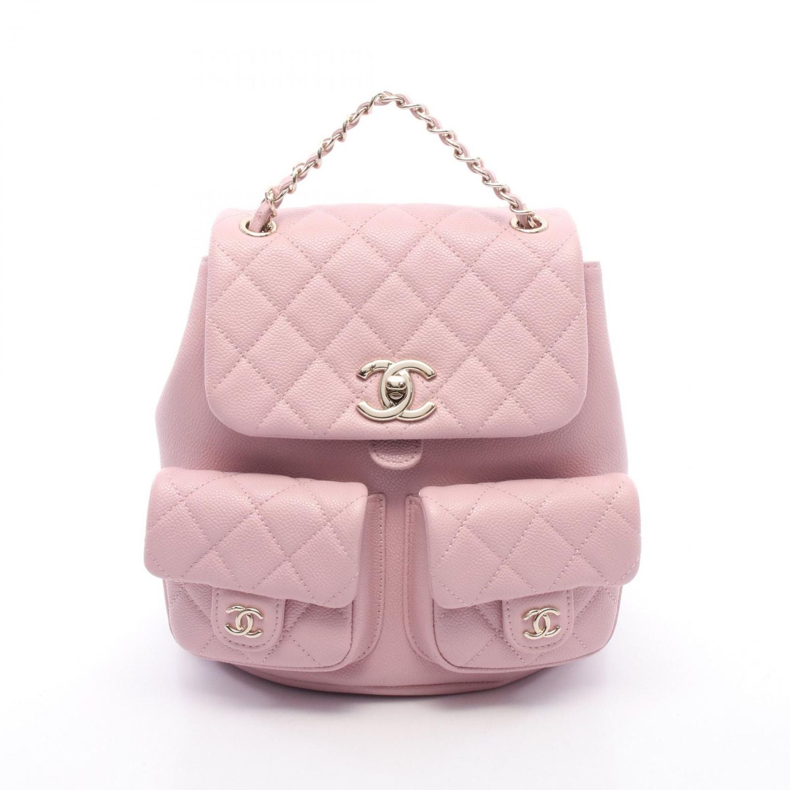 Chanel Backpack Small Pink Caviar Leather Quilted Chain