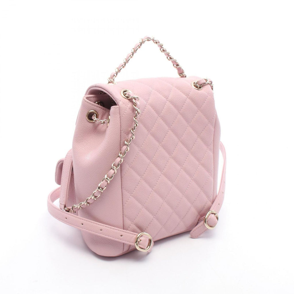 Chanel Backpack Small Pink Caviar Leather Quilted Chain — view 2