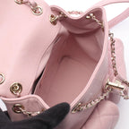 Chanel Backpack Small Pink Caviar Leather Quilted Chain — view 3