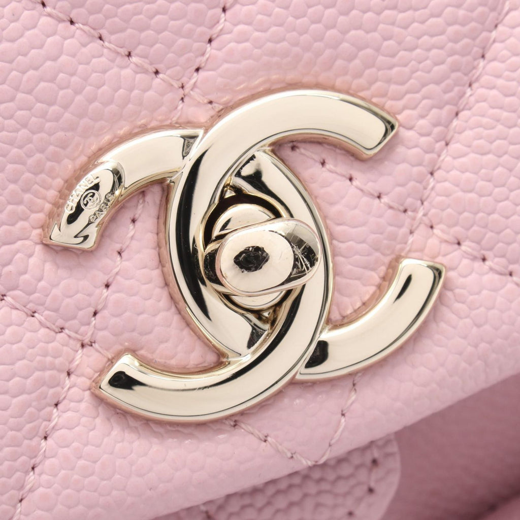Chanel Backpack Small Pink Caviar Leather Quilted Chain — view 7