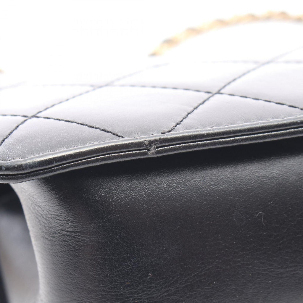 Chanel Shoulder Bag Quilted Black Lambskin Small Flap Chain — view 8