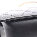 Chanel Shoulder Bag Quilted Black Lambskin Small Flap Chain — view 8