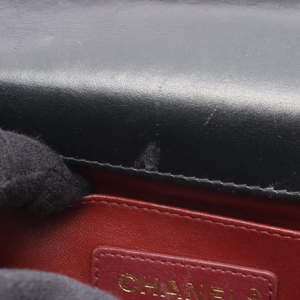 Chanel Shoulder Bag Quilted Black Lambskin Small Flap Chain — view 6